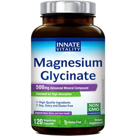Glycinate de magnésium Innate Vitality 500mg gélules vue avant
