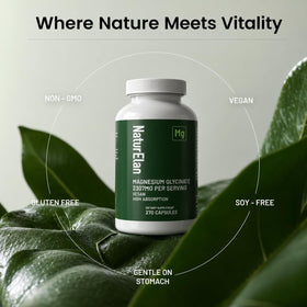 Glycinate de Magnésium NaturElan 2307mg capsules végétales avec étiquette