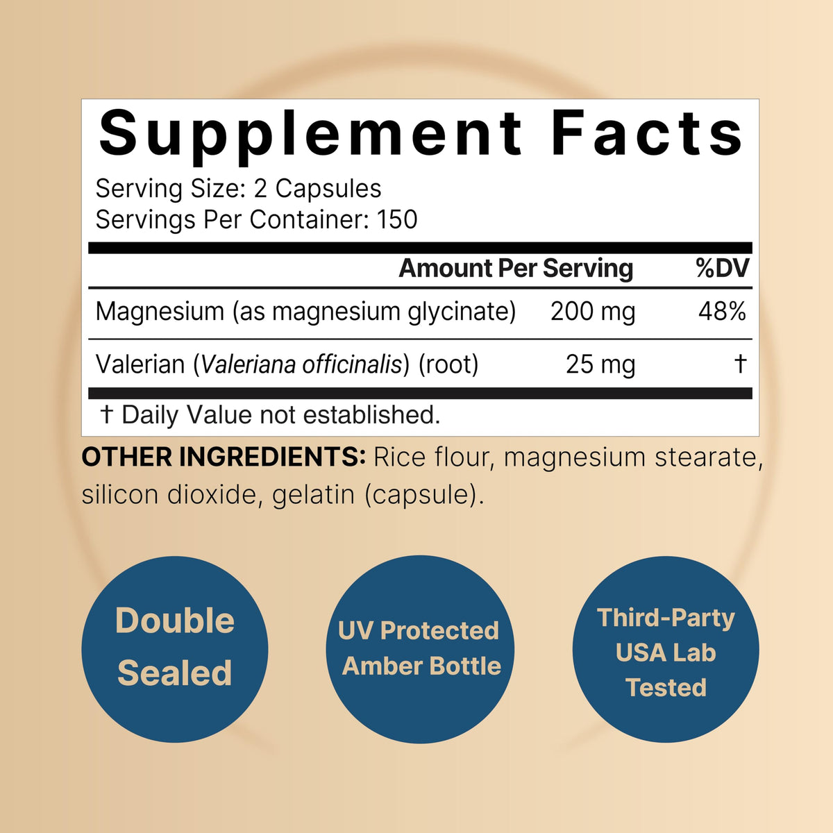 Glycinate de magnésium pur NatureBell, capsules vues de côté