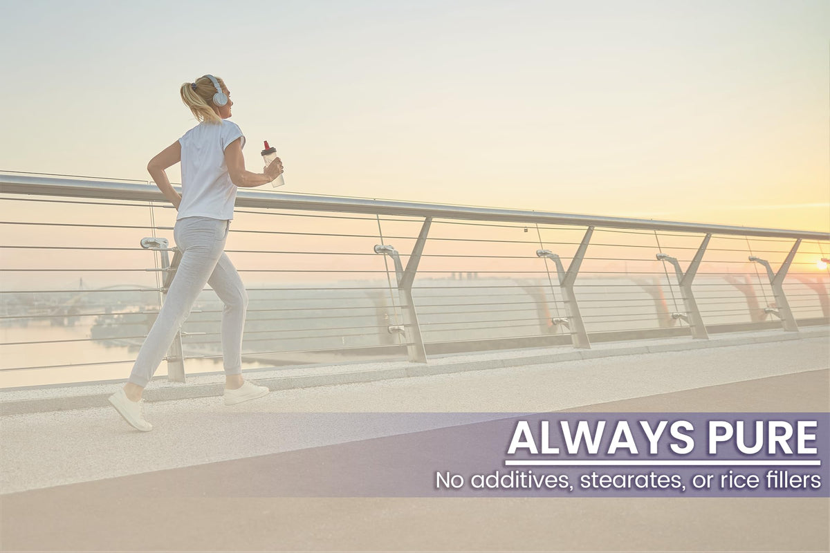 Glycine PURE ORIGINAL INGREDIENTS 100 capsules avec un verre d'eau