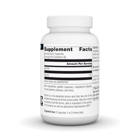 Glycine Source Naturals 100 capsules vue de côté