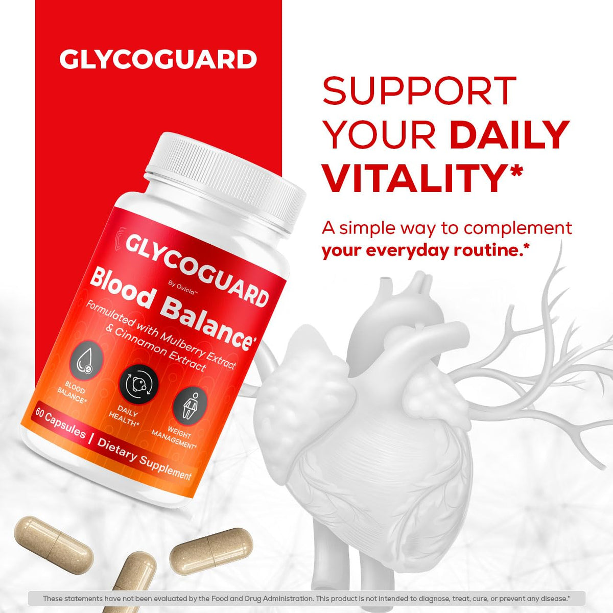 Glyco Guard Capsules, vue de côté montrant l'étiquette