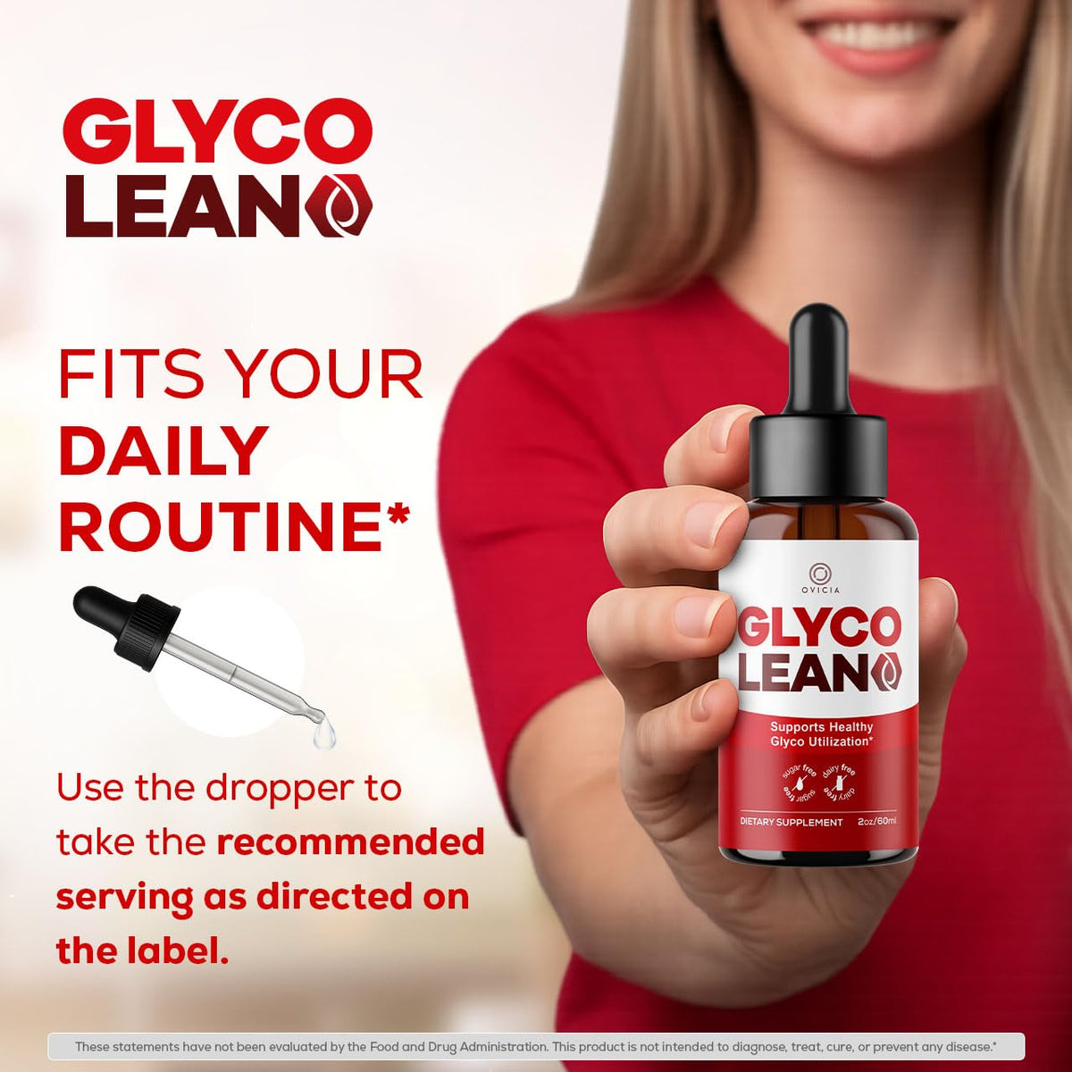 Glyco Lean Drops OVICIA montrant l'étiquette des ingrédients
