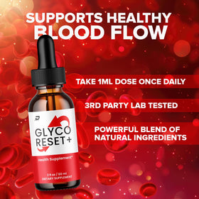 Glyco Reset Indelo avec plusieurs flacons en arrière-plan
