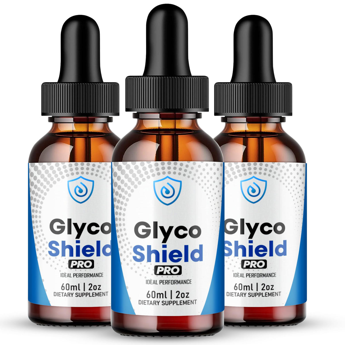 Glyco Shield Drops IDEAL PERFORMANCE 3 Pack vue avant avec étiquette