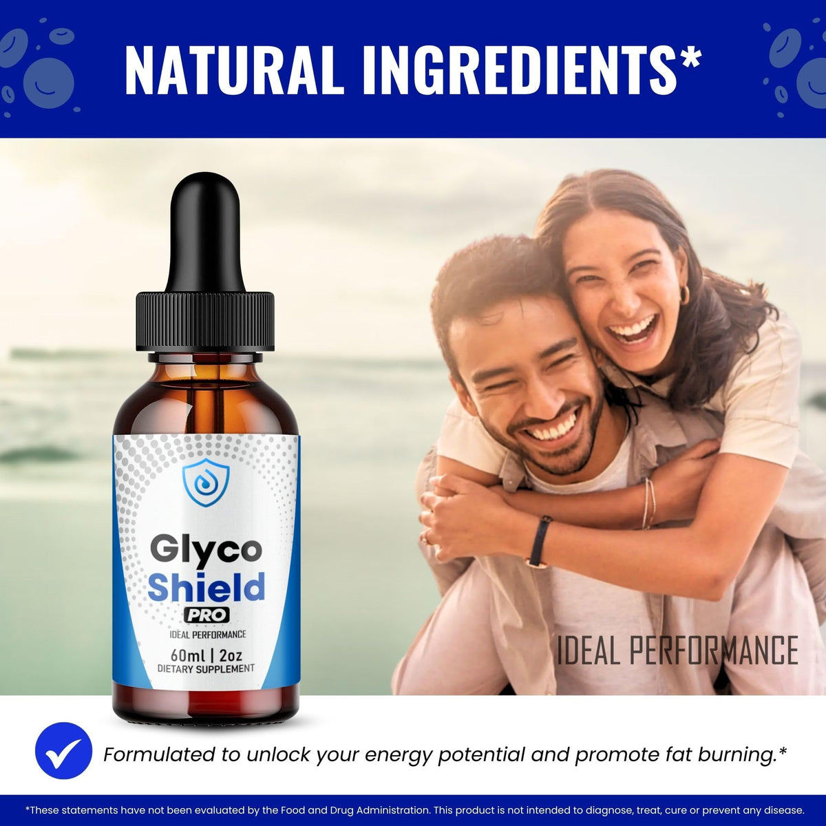 Glyco Shield Drops packaging avec dimensions