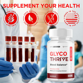 Glyco Thrive Capsules avec un arrière-plan naturel
