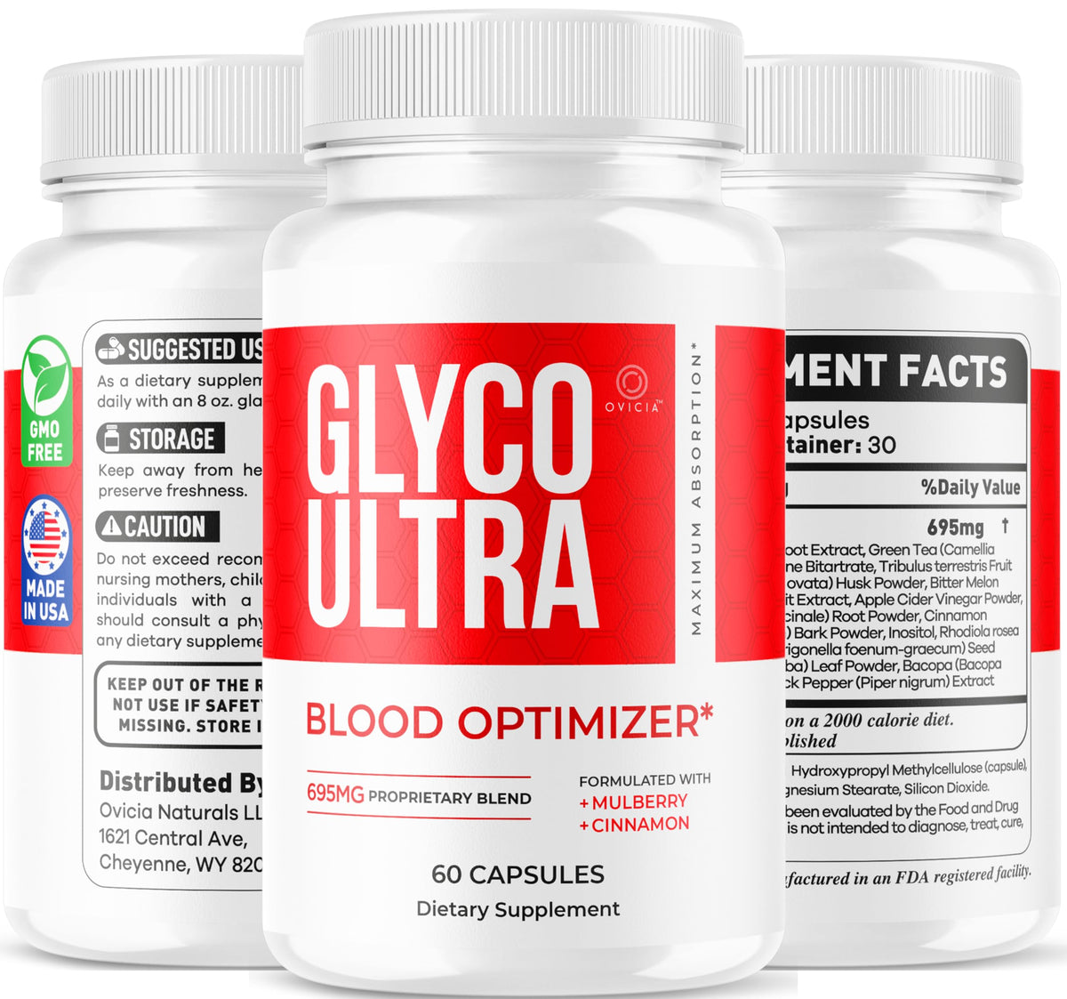 Glyco Ultra Capsules OVICIA sur un fond neutre