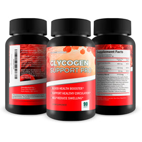 Glycogen Support Pro gélules dans un verre d'eau