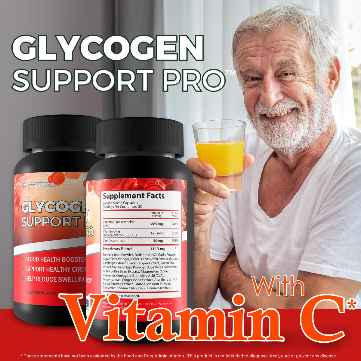 Glycogen Support Pro, vue de côté avec étiquette visible