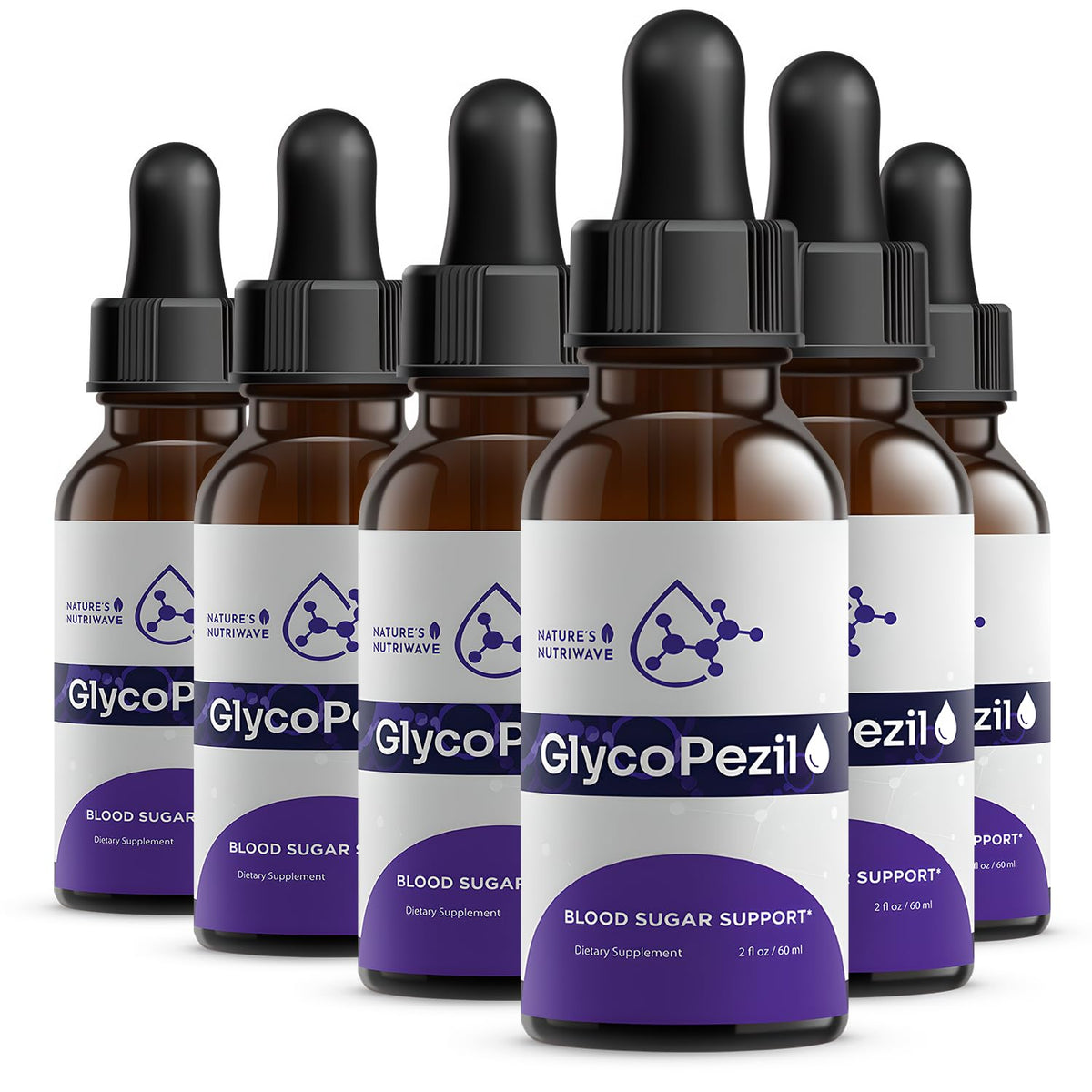 GlycoPezil Gouttes 60 mL bouteille avec étiquette en avant