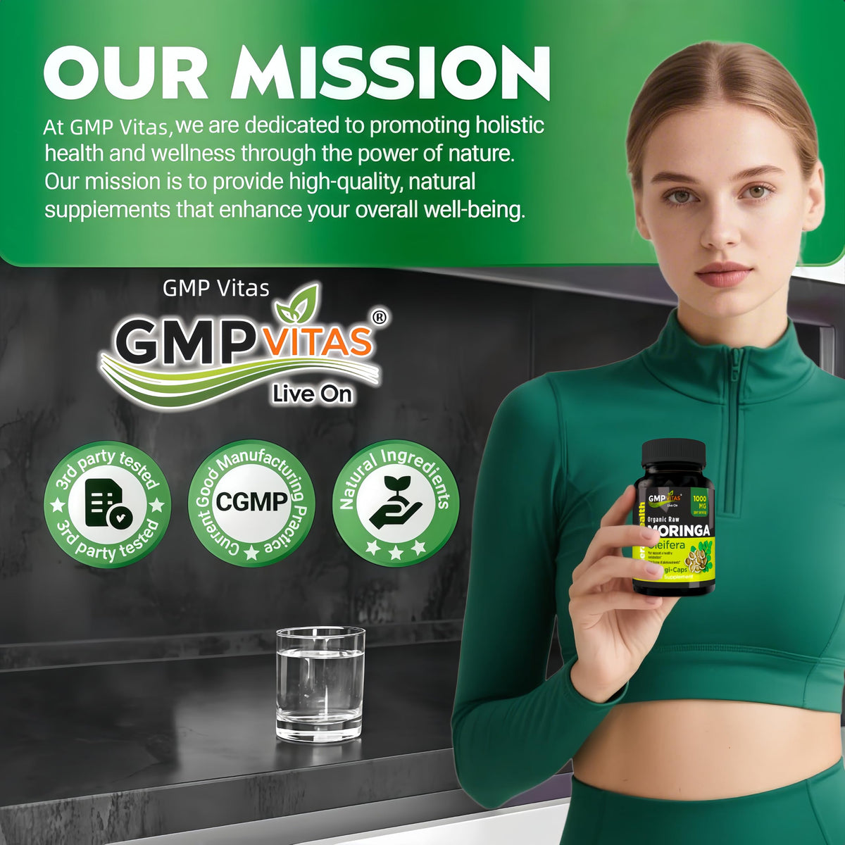 GMP Vitas Capsules de Moringa Bio 1000mg - contenu de la boîte