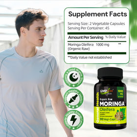GMP Vitas Capsules de Moringa Bio 1000mg - étiquette détaillée