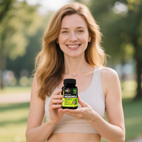 GMP Vitas Capsules de Moringa Bio 1000mg - mise en scène sur une table