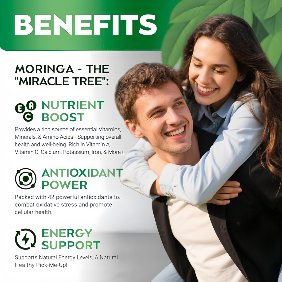 GMP Vitas Capsules de Moringa Bio 1000mg - prise de deux capsules