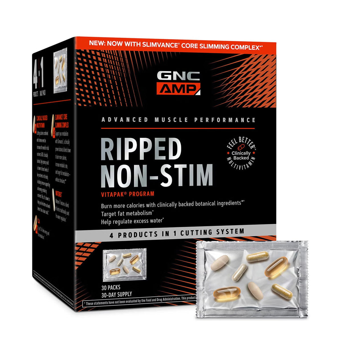 GNC AMP Ripped Vitapak vue avant avec emballage