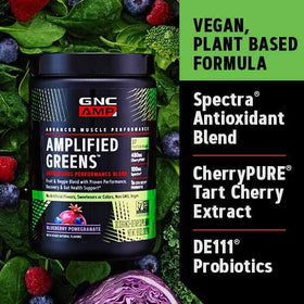GNC Amplified Greens Blend 320g, mesure de la poudre dans une cuillère