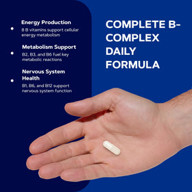 GNC B-Complex 50 capsules 180 unités sur fond blanc