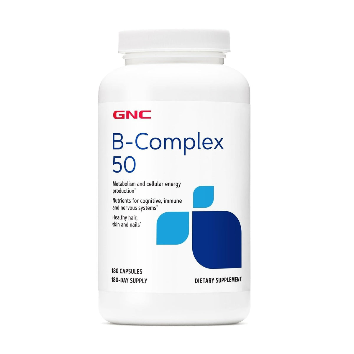 GNC B-Complex 50 capsules 180 unités vue de face