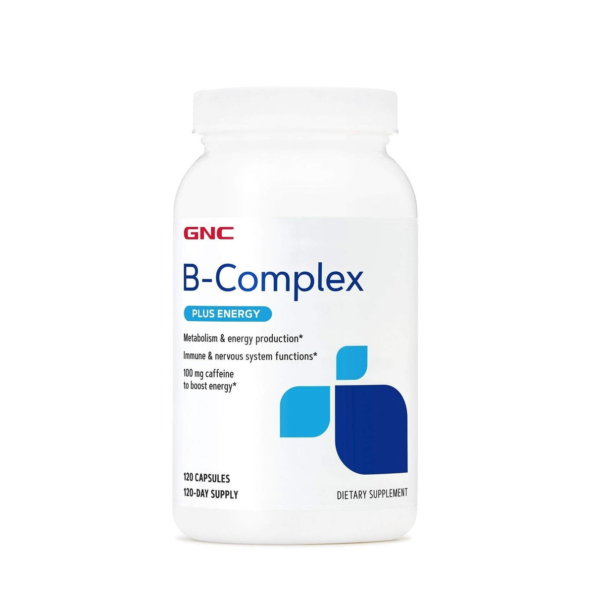 GNC B-Complex Plus Energy 120 capsules vue de face