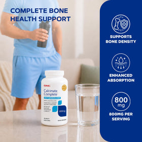 GNC Calcium 800mg comprimés montrant la taille