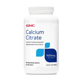 GNC Calcium Citrate 1000mg devant du flacon avec comprimés