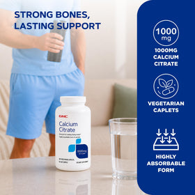GNC Calcium Citrate 1000mg dosage de 4 comprimés