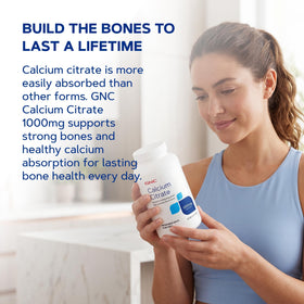 GNC Calcium Citrate 1000mg vue arrière du flacon