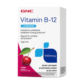 GNC Complément Alimentaire B-12 Cerise 1000mcg boîte avant