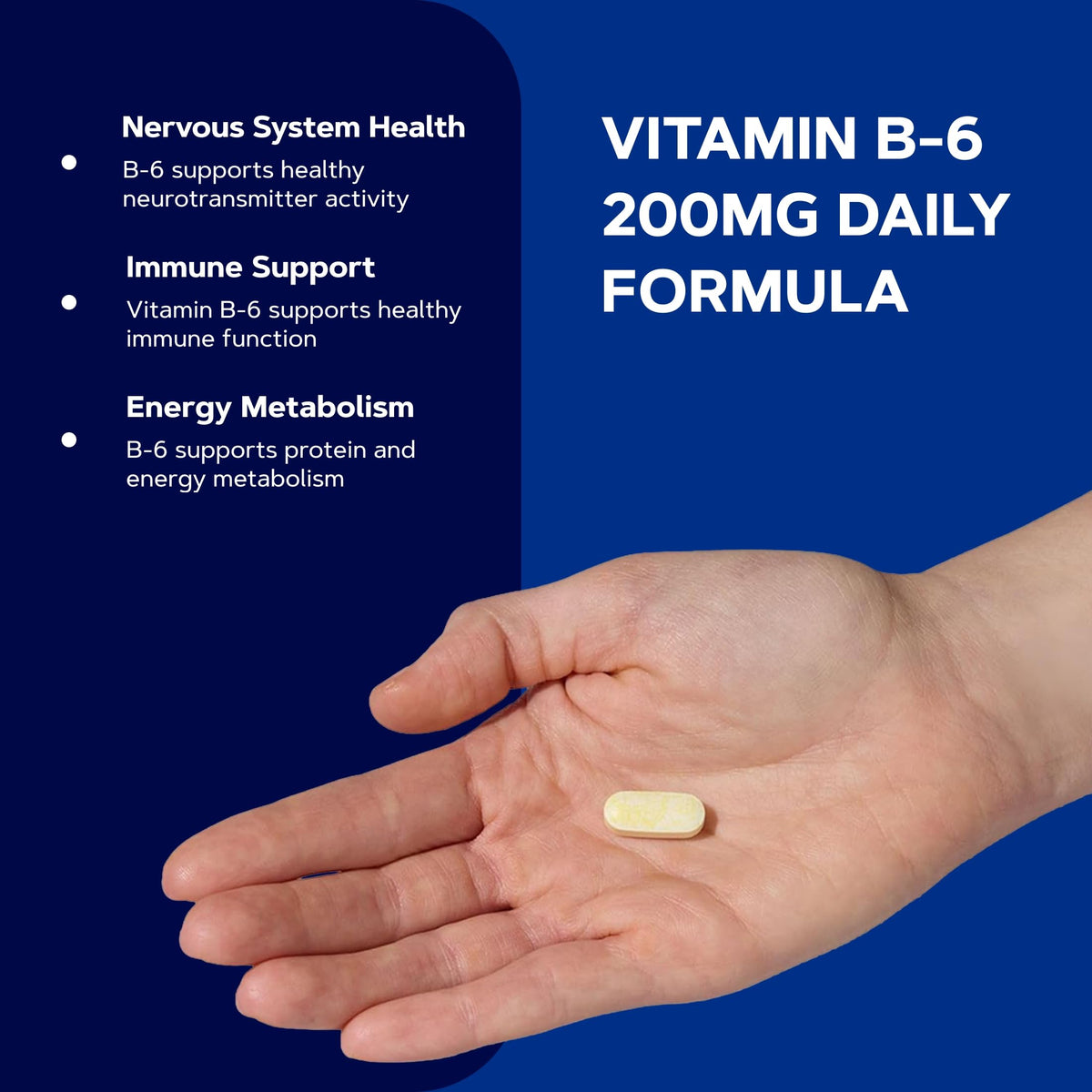 GNC Complément Alimentaire B6 200mg vue de côté du flacon