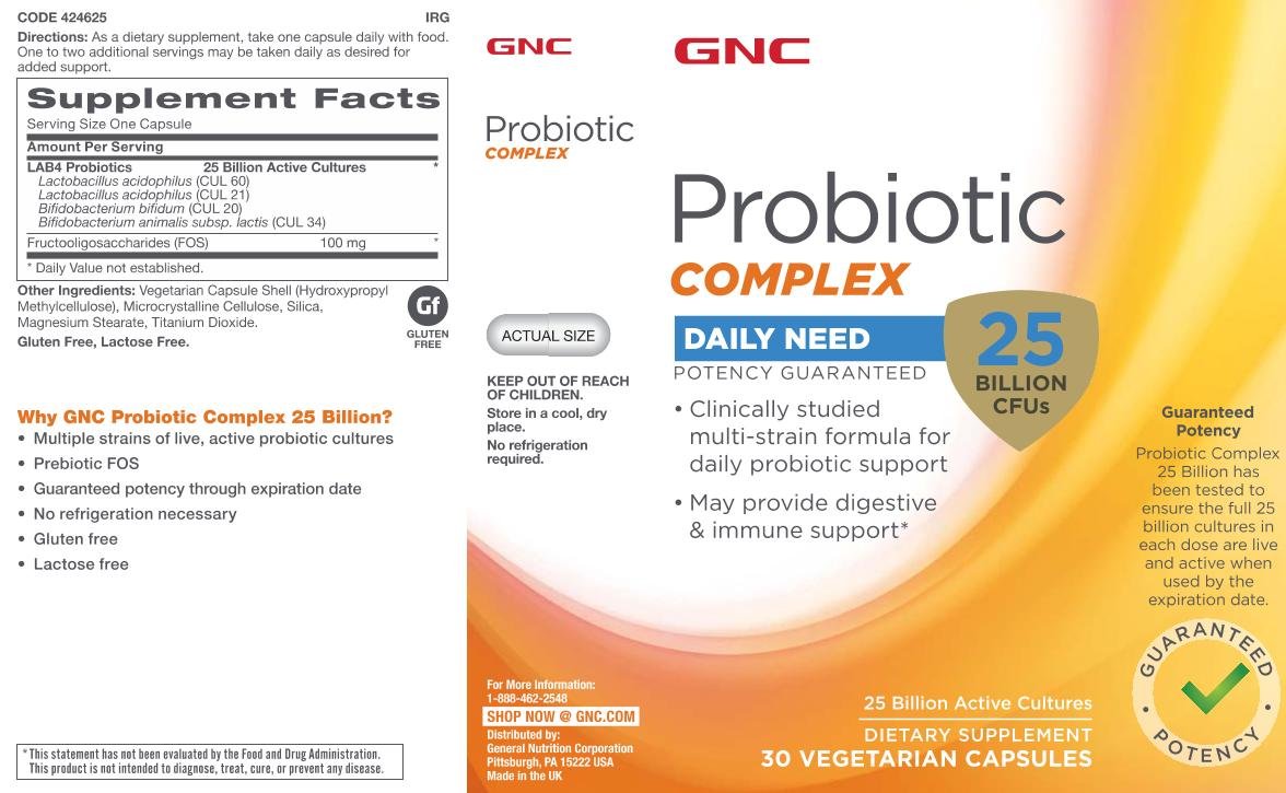 GNC Complex Probiotique 30 capsules - vue des capsules
