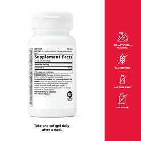 GNC CoQ-10 50mg gélules ouvertes montrant leur taille