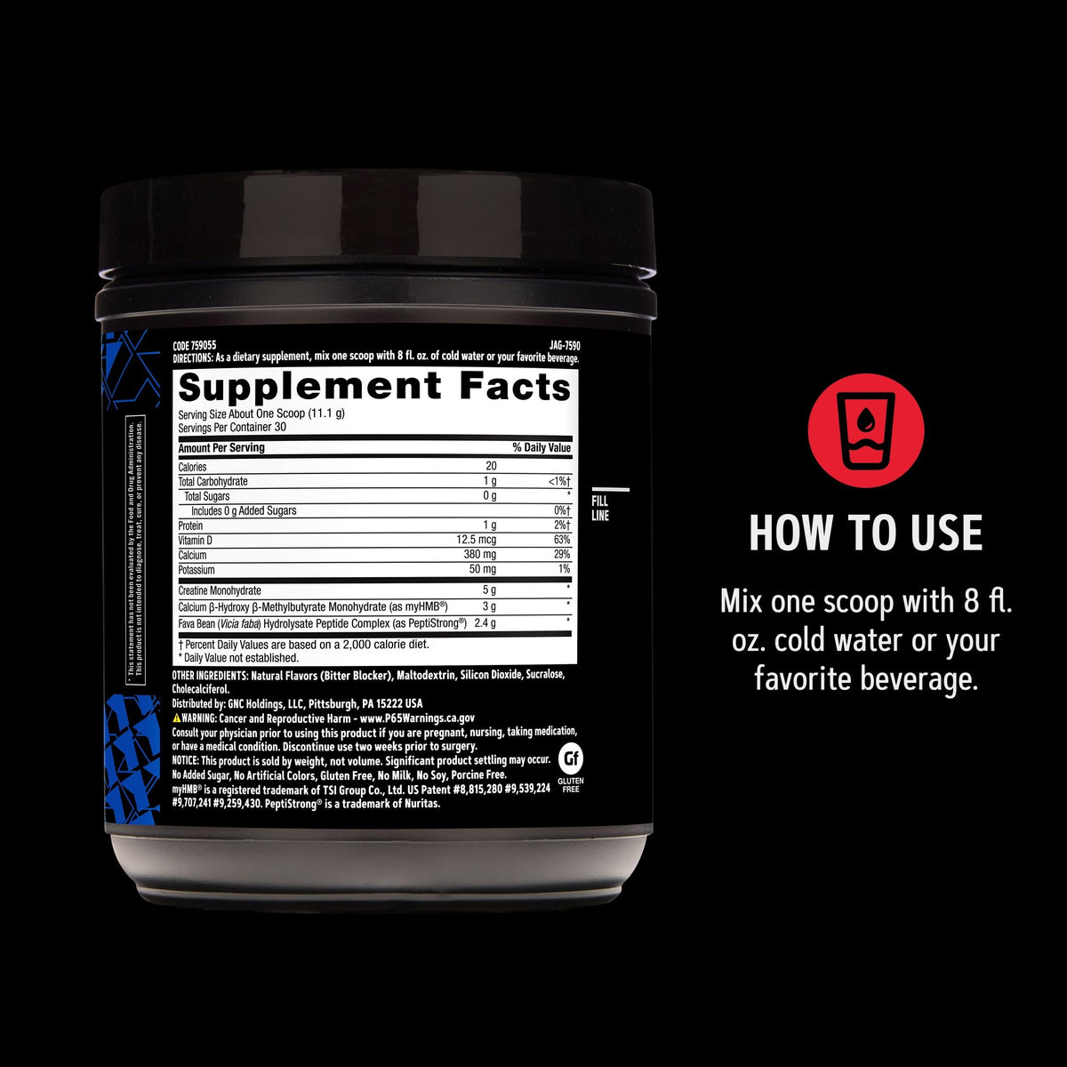 GNC Creabolic Poudre de Créatine Monohydrate 408g en situation d'utilisation