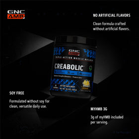 GNC Creabolic Poudre de Créatine Monohydrate 481g Citronnade étiquette
