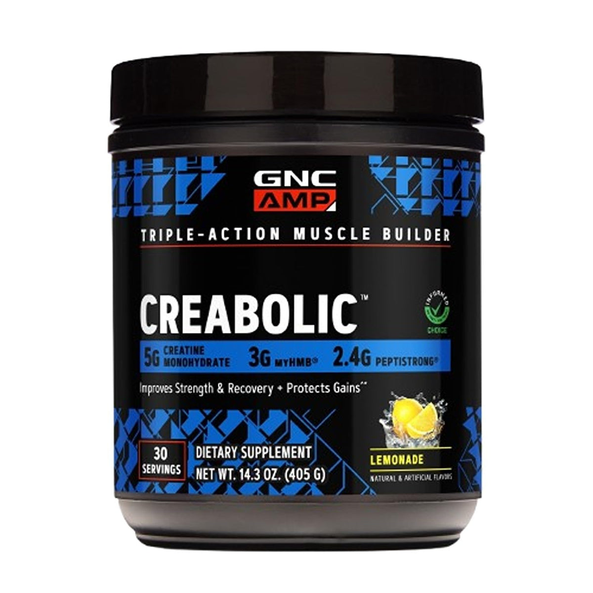 GNC Creabolic Poudre de Créatine Monohydrate 481g Citronnade vue de face