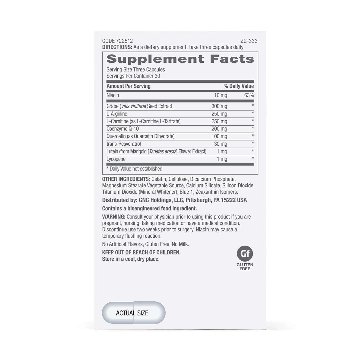 GNC Formule de Nutrition Préventive 90 capsules en mains
