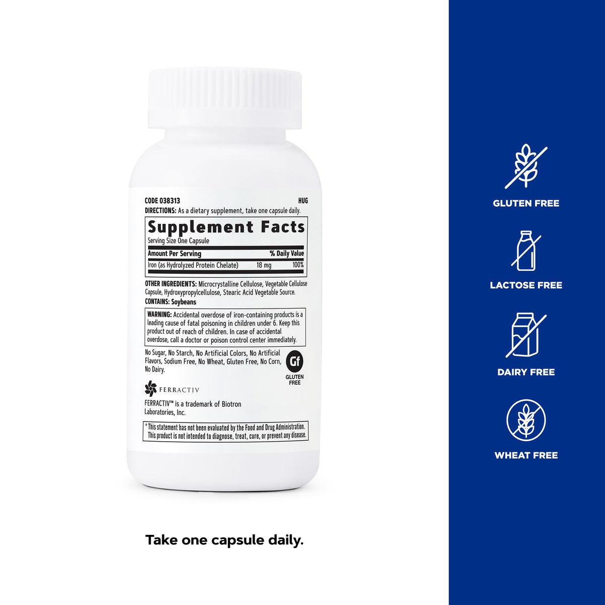 GNC Gentlesorb Fer 18mg capsules végétariennes ouvertes