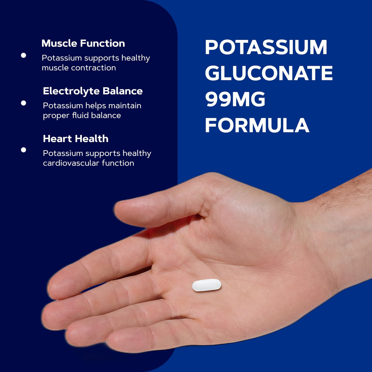 GNC Gluconate de Potassium 99mg étiquette sur le flacon