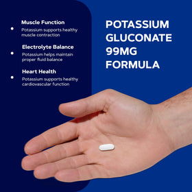 GNC Gluconate de Potassium 99mg étiquette sur le flacon