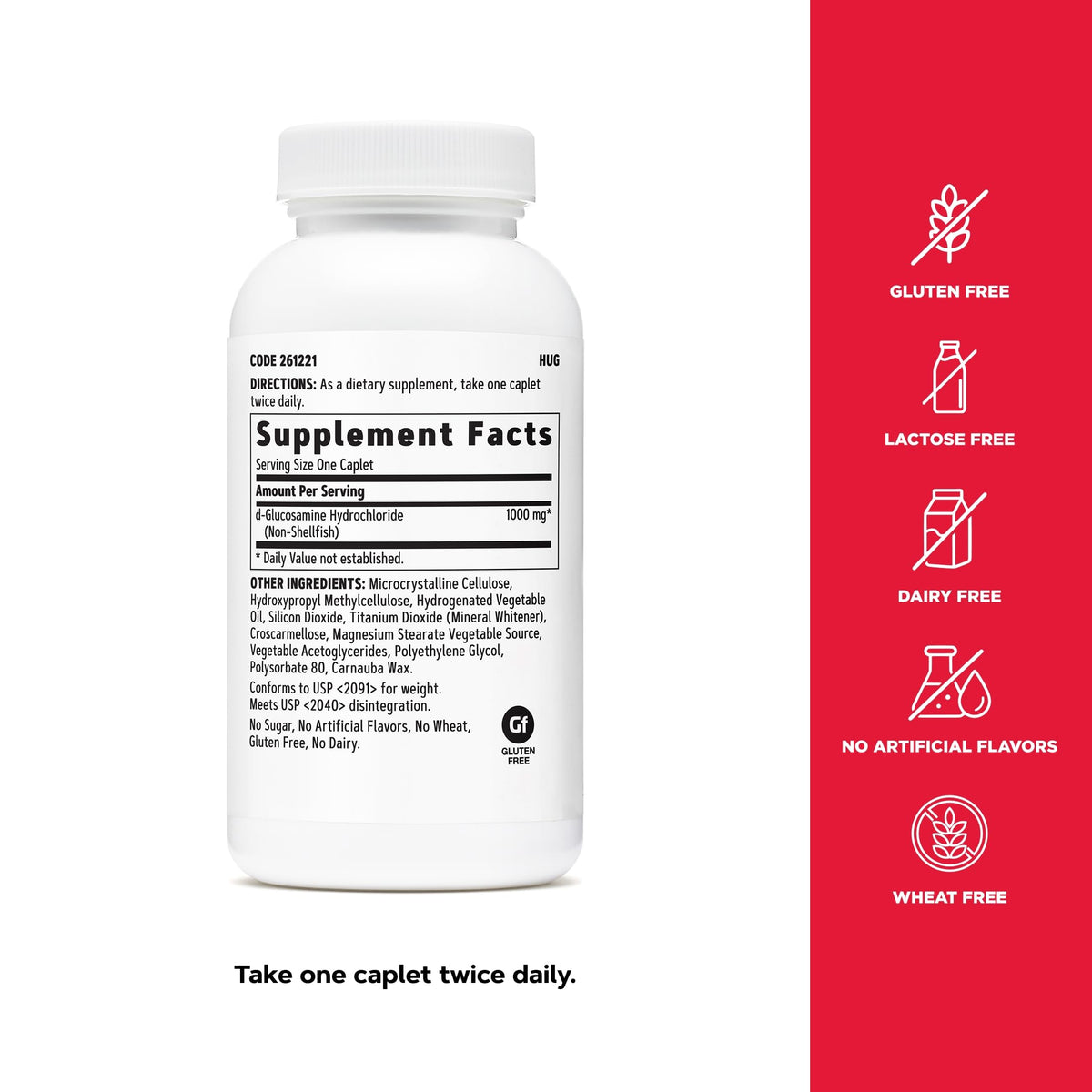 GNC Glucosamine 1000mg 90 caplets arrière de la boîte