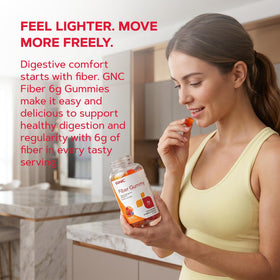 GNC Gummies de Fibres 6g, présentation avec fruits