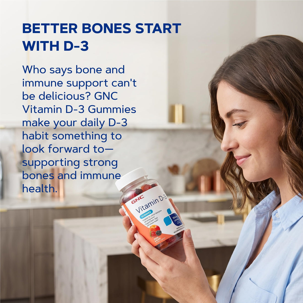 GNC Gummies de Vitamine D-3 Pêche & Baies, informations nutritionnelles