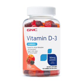 GNC Gummies de Vitamine D-3 Pêche & Baies, vue de face