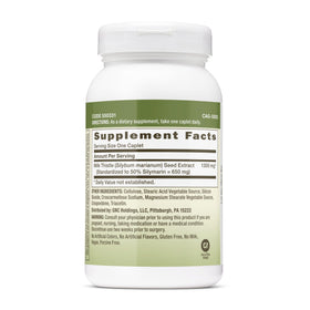 GNC Herbal Plus Chardon-Marie 1300mg comprimés à l'intérieur du flacon