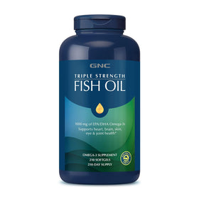 GNC Huile de Poisson Triple Force 1000mg EPA DHA 210 gélules vue avant
