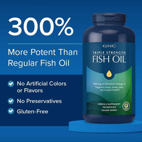 GNC Huile de Poisson Triple Force 1000mg EPA DHA - gélule avec enrobage
