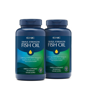 GNC Huile de Poisson Triple Force 1000mg EPA & DHA - vue avant du flacon