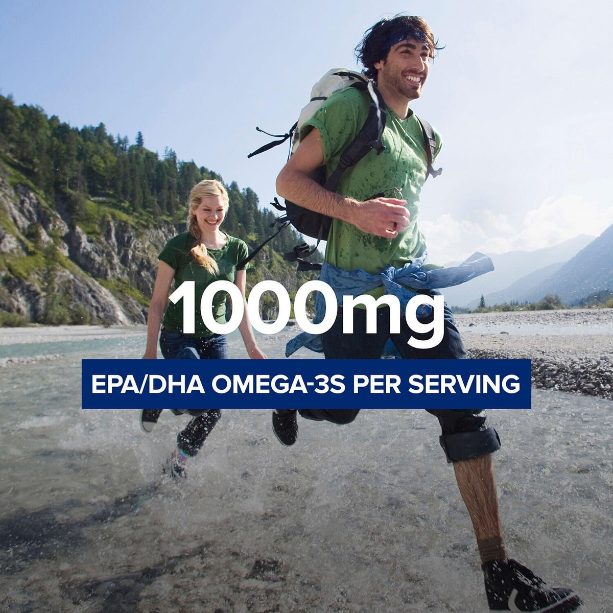GNC Huile de Poisson Triple Force 1000mg étiquette avec informations nutritionnelles