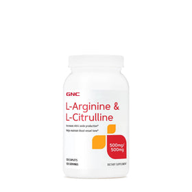 GNC L-Arginine + L-Citrulline 500mg comprimés vue avant