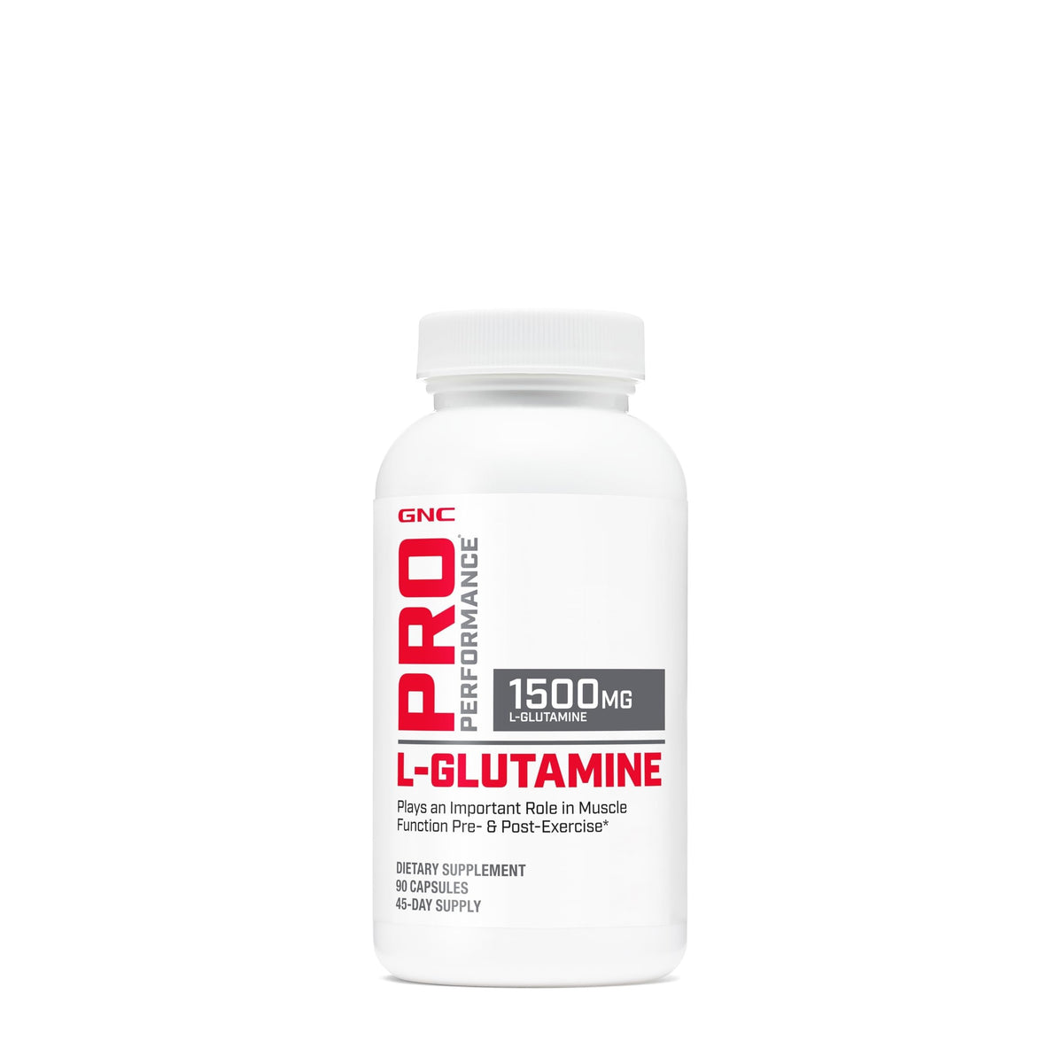 GNC L-Glutamine 1500mg 90 capsules avant gauche